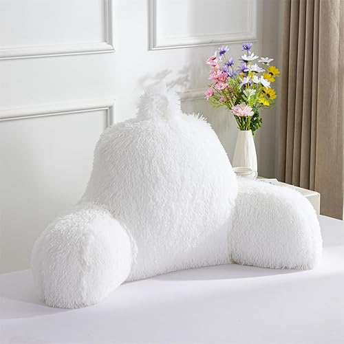 Miniatura 2 de Holawakaka Almohada estándar de piel sintética con brazos, almohada de lectura para respaldo lanudo perfecto para niños, adolescentes, chicos, niños