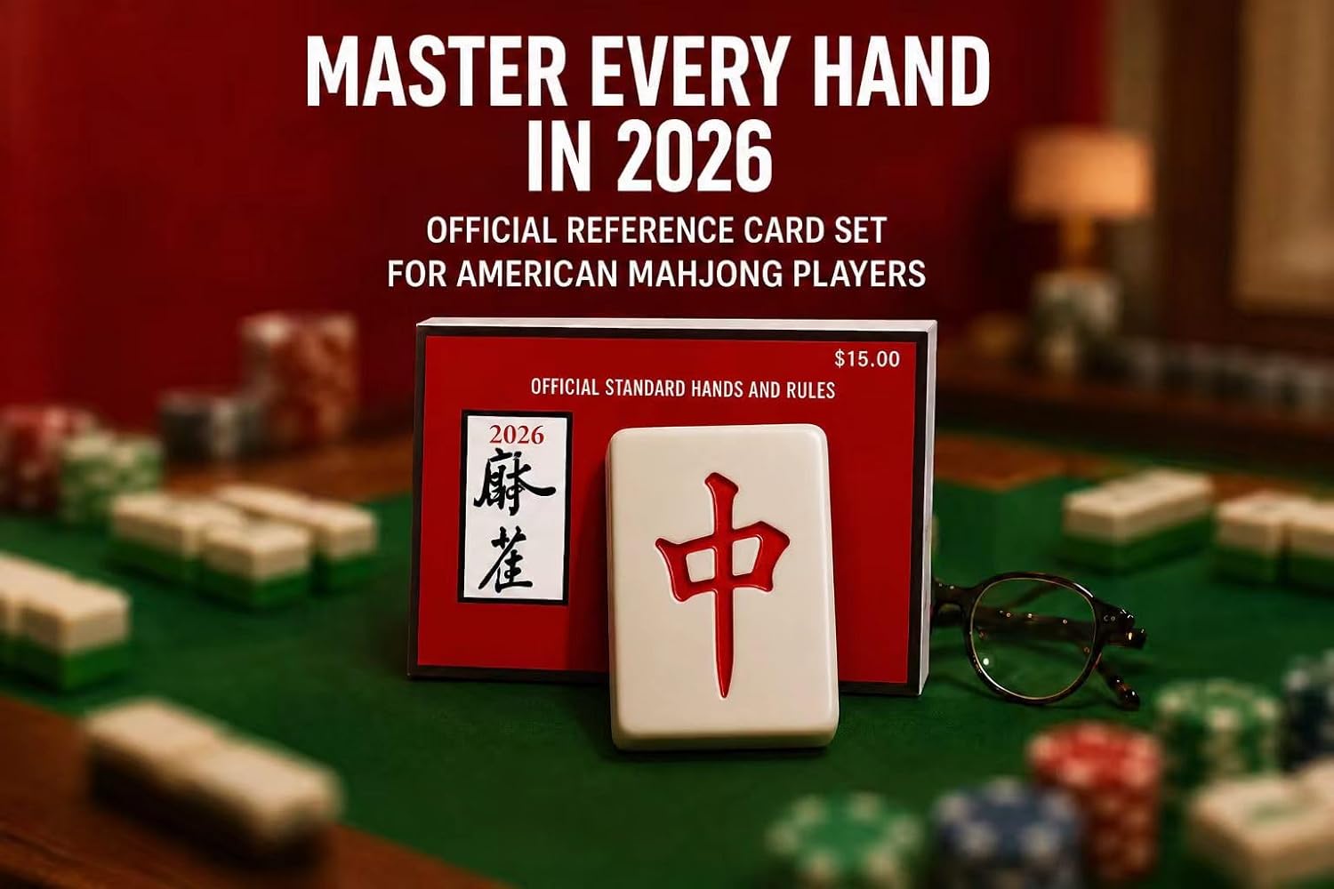2026 Majong Cards Official, 4 Pack American Mahjong Cardsh | Large Print Easy-to-Read Reference Cards for NMJL Players, Mahjong Clubs, Game Groups and Tournaments B01