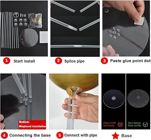 Miniatura 3 de Kit de decoración de cumpleaños de Ton- 4 juegos de soportes para globos de centro de mesa, incluyendo globos de aluminio de concha de mar, globos