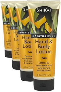 ShiKai Yuzu Hand & Body Lotion (8oz, Pack of 4) | Daily Moisturizing Skincare for Dry and Cracked Hands | With Aloe Vera & Vitamin E