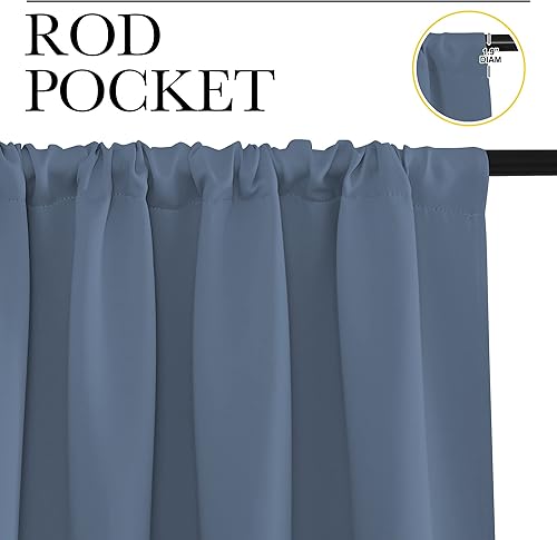 Miniatura 3 de NICETOWN Cortinas opacas para dormitorio, paneles de cortinas opacas para tratamiento de ventanas, con aislamiento térmico y bolsillo para barra de