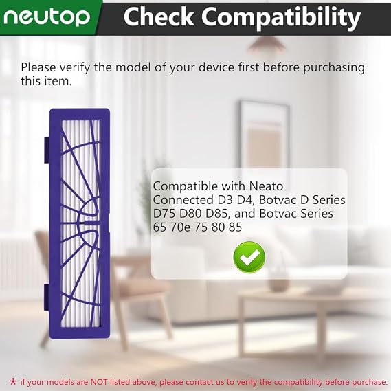 HEPA Filters for Neato D3 D4 D75 D80 D85 65 70e 75 80 85, 7-Pack