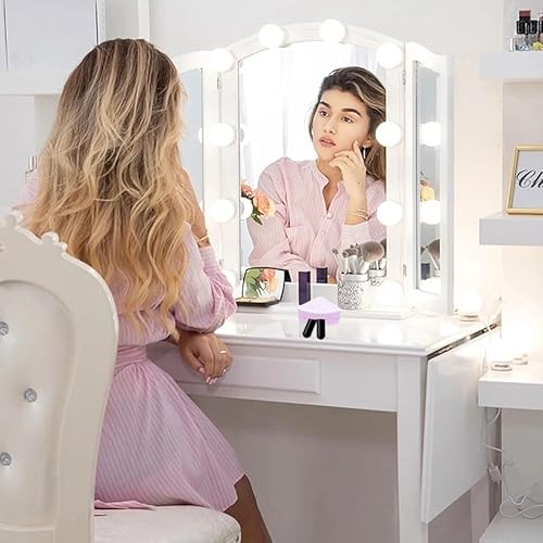 Miniatura 4 de 2 piezas de silicona para polvo, esponja de maquillaje, mini aplicador, cuñas para licuadora, esponjas triangulares para soporte facial, soporte de