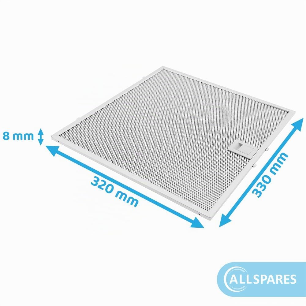 AllSpares Metallfilter (2x) für Dunstabzugshauben geeignet für Bosch Siemens Neff und Balay 00362381/362381 (330x320x8mm)