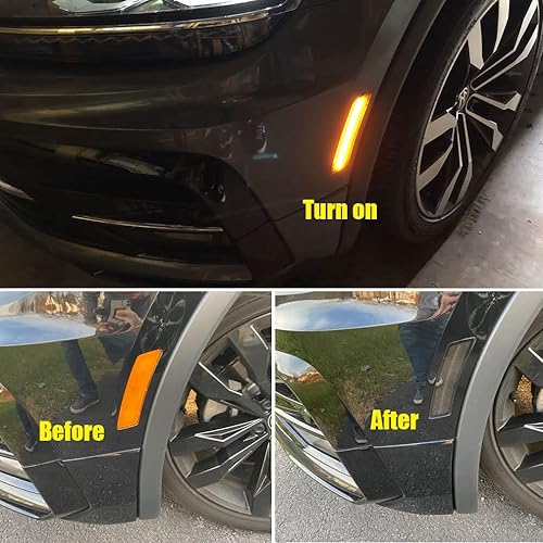 Miniatura 3 de NJSBYL Lámparas LED de posición lateral delantera de repuesto para VW Volkswagen Beetle 2012-2019 y VW Volkswagen Ti-guan 2018-2022 Kit de luces