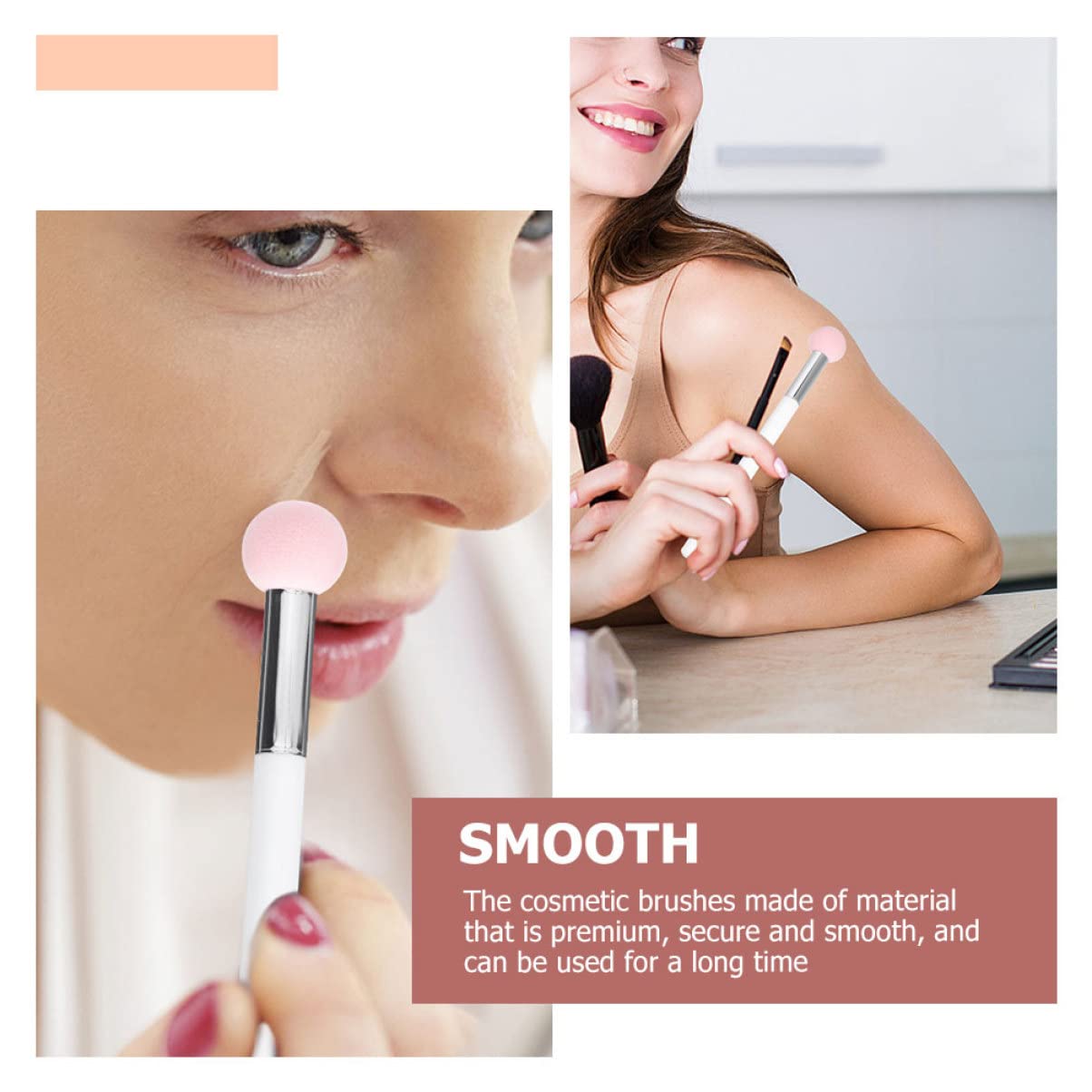 Housoutil Lot De 4 Pinceaux Anti- Éponges De Maquillage Bâtonnets Cosmétiques Secs Et Humides De Beauté Pour Femmes 6 Pièces X 4