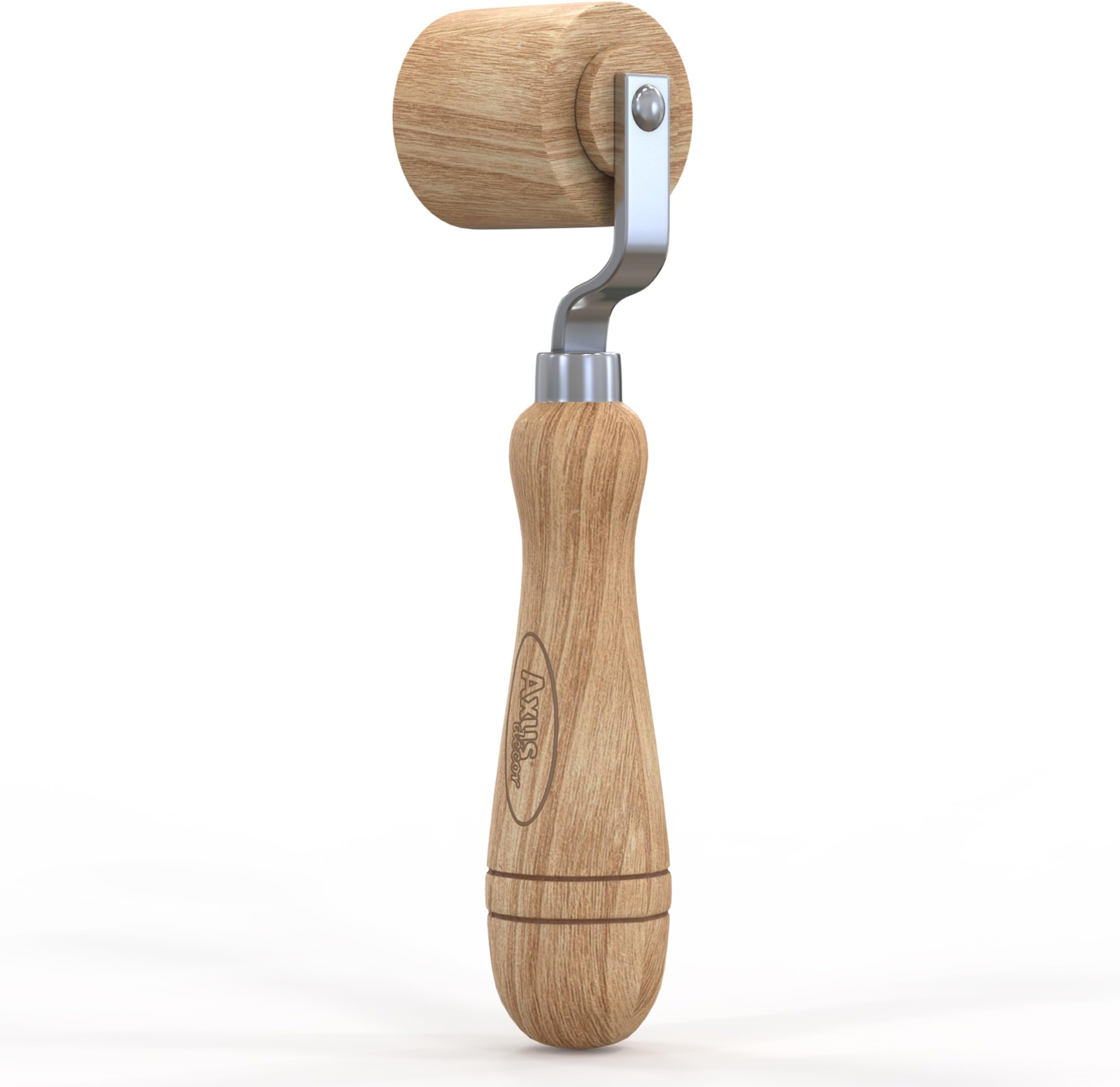 Axus Decor Hardwood Seam Roller (Gray Series) Wallpaper Roller with Beachwood Handle & Roller - Multi-Purpose Tool, Chrome Plating, Roller Width 45mm - for Professionals and DIY Enthusiasts
