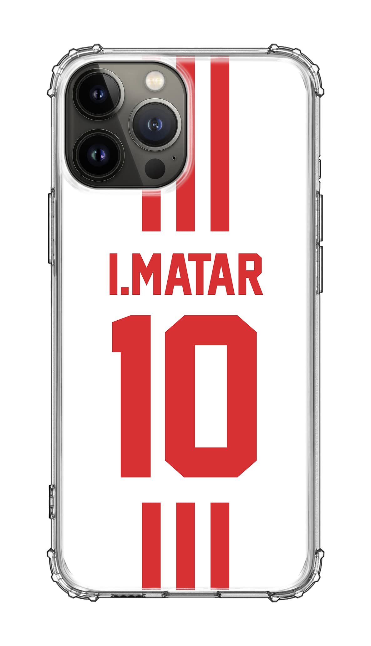 StylizeddClassic Clear Case for Apple iPhone 13 Pro Max Military Grade Soft TPU Gel Thin Transparent Flexible Cover - Football Team - UAE, Player Name - I.Matar