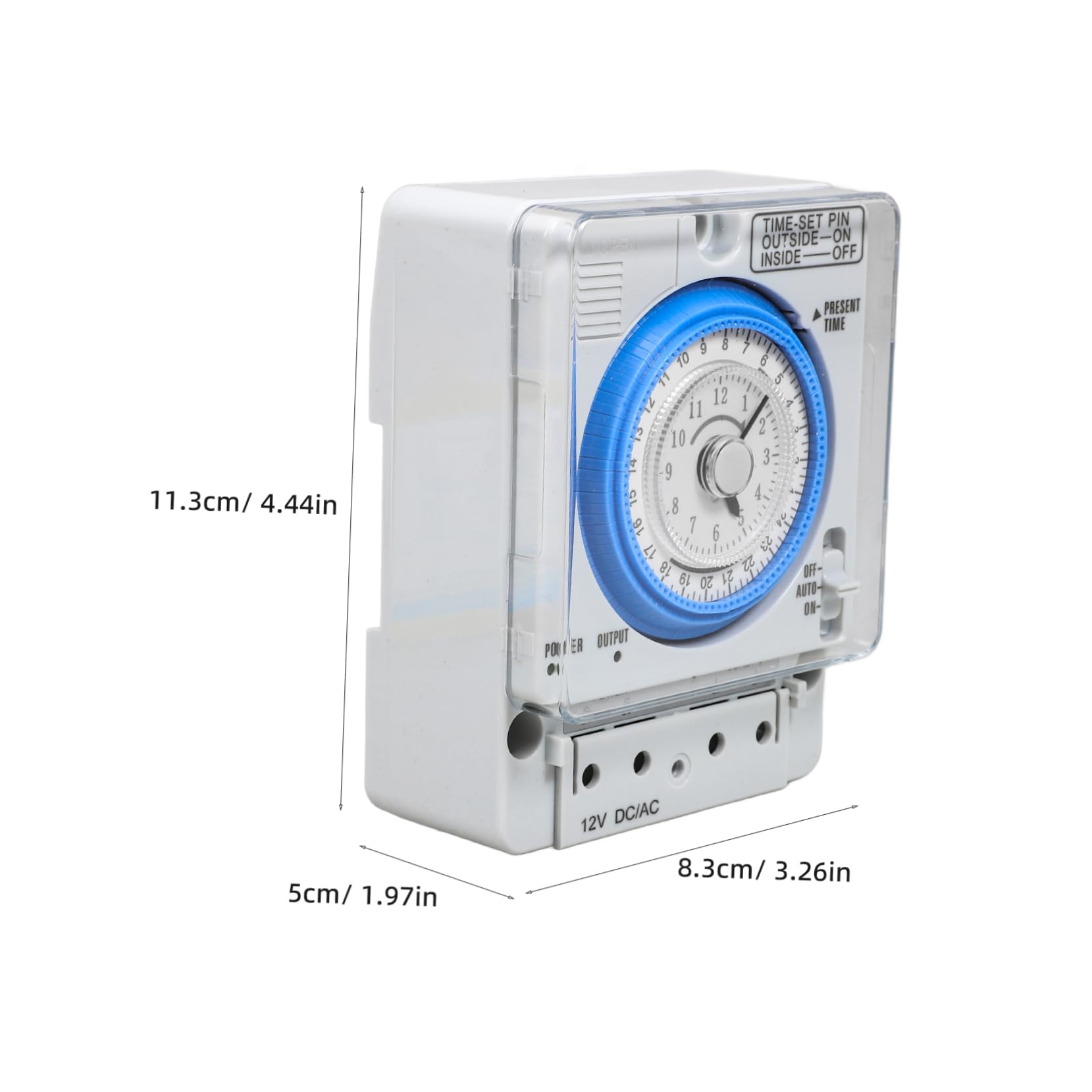 Reloj Temporizador de Parada Mecánico Blanco PC 16a 250vac | Cuenta Regresiva 12v–380v, Uso en Cocina y Horneado, No Incluye Batería