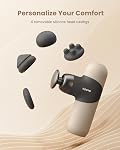 RENPHO Mini Thermal Massage Gun with Heat, Fathers Day Present, Portable Fashion Massager Gun, Color Silicone Sleeves, 4 Intensities, 4 Heads, Travel Size with Carry Case Grey