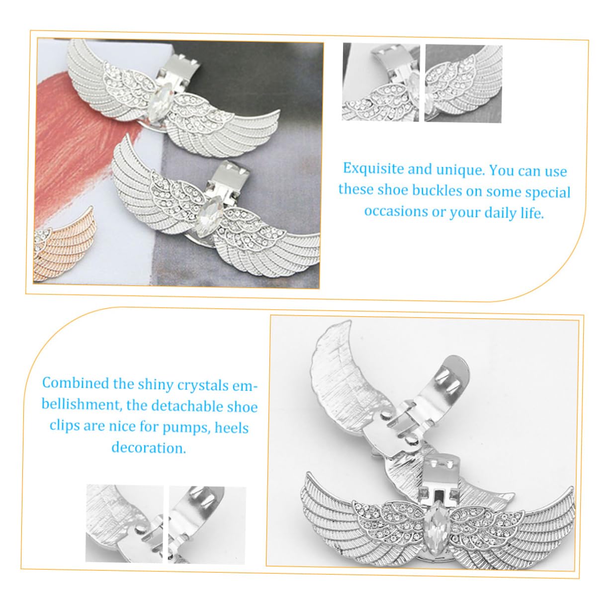 LIFKOME calzari per stivali da donna fibbie per scarpe accessori scarpe charm per stivali di strass fibbia della scarpa clip per per pompe bling delle lega bianca
