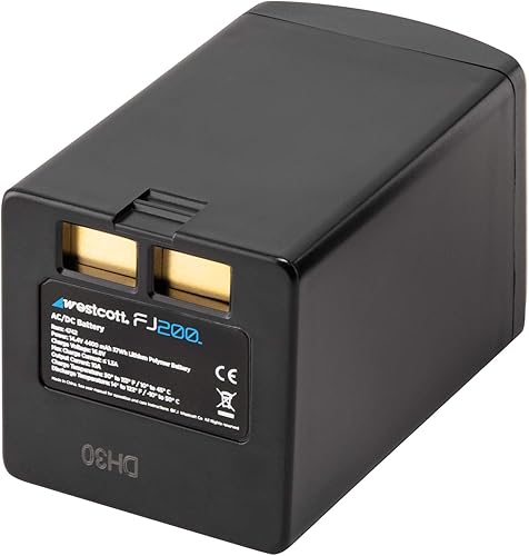 Westcott Batería de polímero de litio FJ200 14.4 V, 2500 mAh, 450+ parpadeos de potencia completa y 1.3 segundos de tiempo de reciclaje