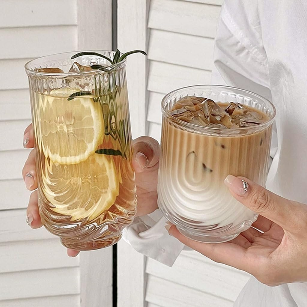 Paski szklany kubek w kształcie litery U mrożona kawa latte szklanki sok napoje szklanki przezroczysty kubek do herbaty proste kubki do picia kufel do piwa