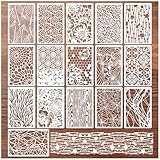 16 Pieces Stencils for Painting, Abstract Texture Mixed Media Art Supplies Crafts Reusable Layering Stencil Brick Pattern Templates for Drawing Card Making Canvas Furniture Paper (Mixed16)