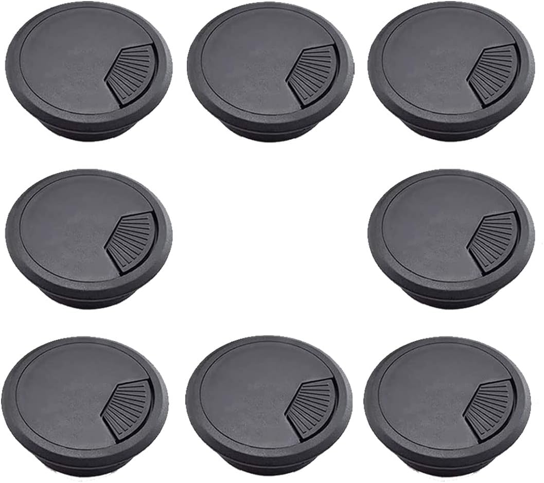 DuDuZui 8PCS Desk Grommet, Black Desk Cable Grommet 80mm Desk Cable