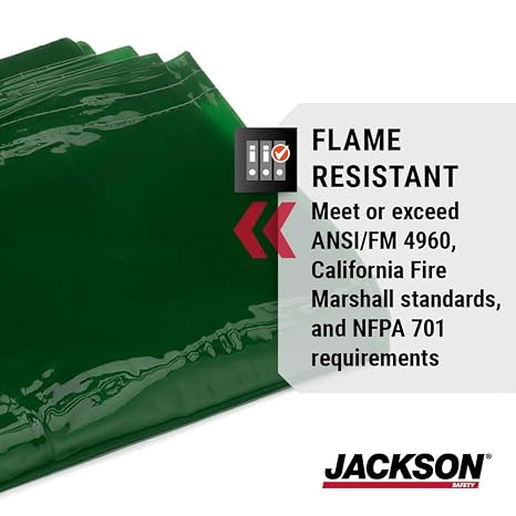 Jackson Safety Welding Curtain - Transparent Colored Welding Screen for UV & Blue Light Shielding - Ready to Hang with Grommets - Flame, Mildew & Water Resistant PVC - ANSI/FM 4960 Standards