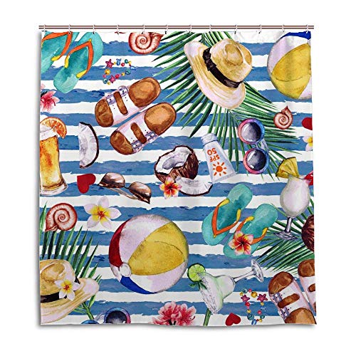 Rideau de douche 168 x 183 cm lavable en machine polyester CHEHONG - 2
