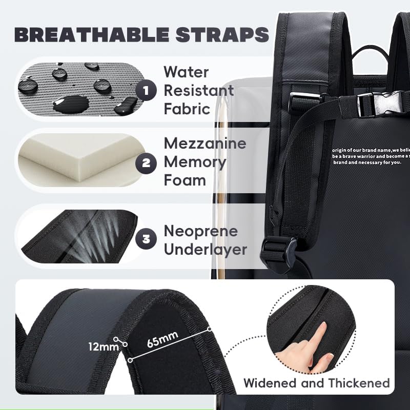 HIMZ WARRIOR Clear Backpack Heavy Duty for Adults Men Work with Reinforced Straps, Laptop Bag for Stadium Events - Image 8