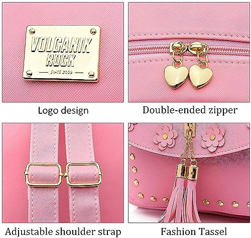 Image of floki Fashion Girls 3-PCS Fashion Cute Mini Leather Backpack sling & pouch set for Women