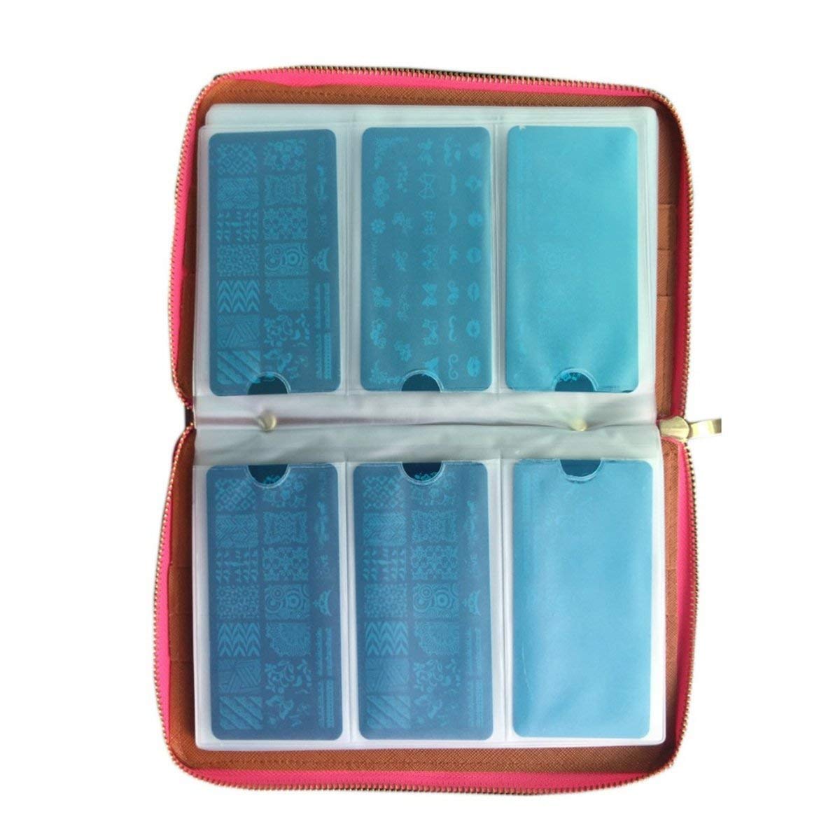 Mezerdoo 12pcs/lot 120 Slots PU Leather Nail Art Stamping Image Plate Case and 11Pcs Nail Art Templates Plates Manicure Nails Stencils (Mezerdoo1-11 + 1 black case)
