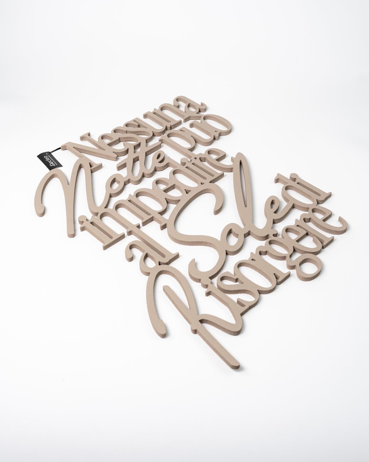 Declea Scritta in Legno Nessuna Notte Decorazione murale Arredamento casa, Frase in Legno Motivazionale