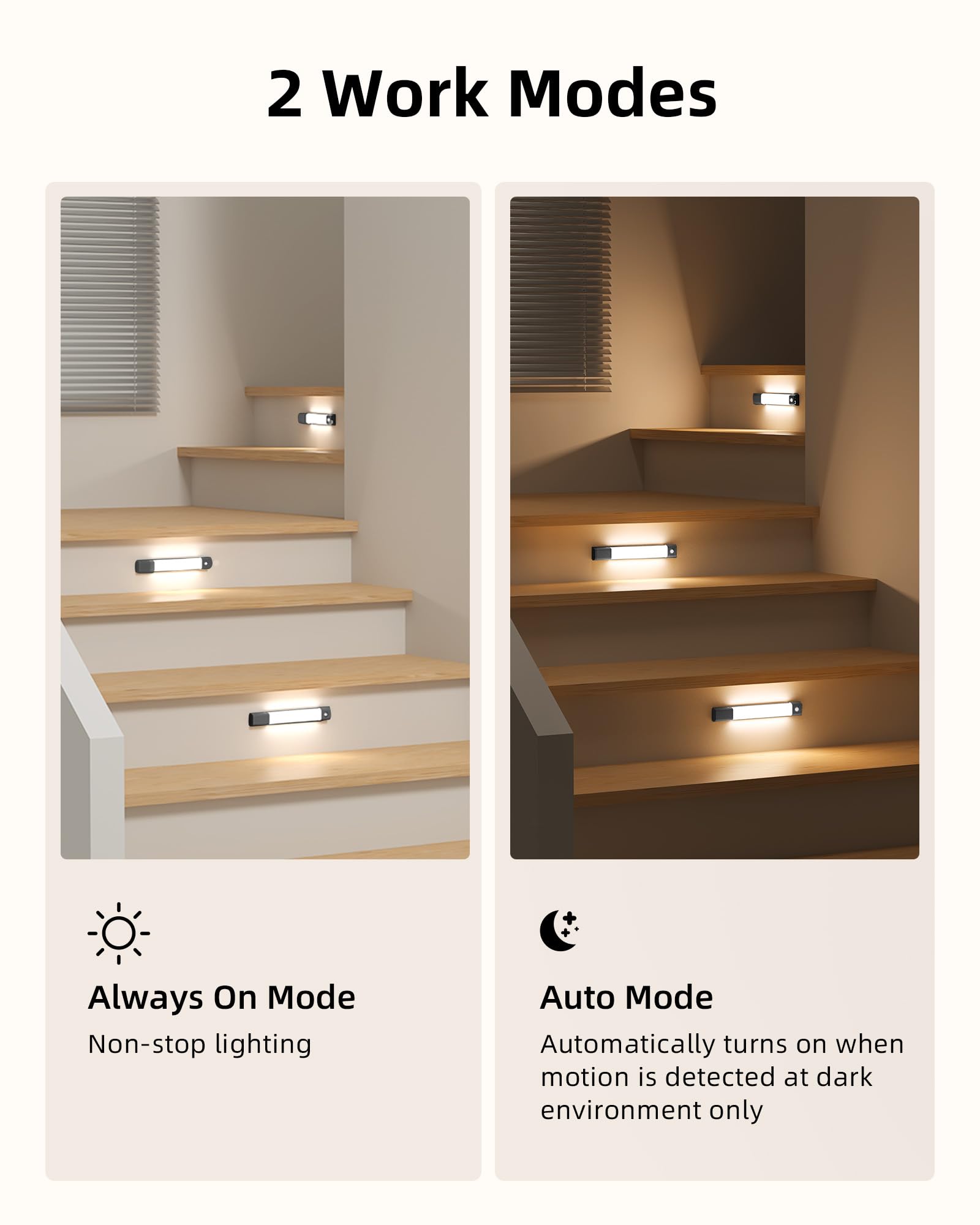 EZVALO Lampada da incasso da cucina a LED, 20 cm, 30 LED, senza fili, con sensore di movimento, luce per armadio con 3 modalità di colore, dimmerabile, ricaricabile, per cucina, armadio, scale, nero