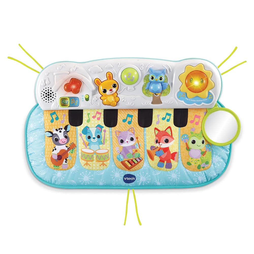 VTech - Tap Tap Piano des Baby Loulous, Piano Interactif et Sensoriel Lit Bébé, Jeu au Sol, Jouet d'Activité et de Développement, 5 Touches en Tissu, Cadeau Bébé Dès 3 Mois - Contenu en Français