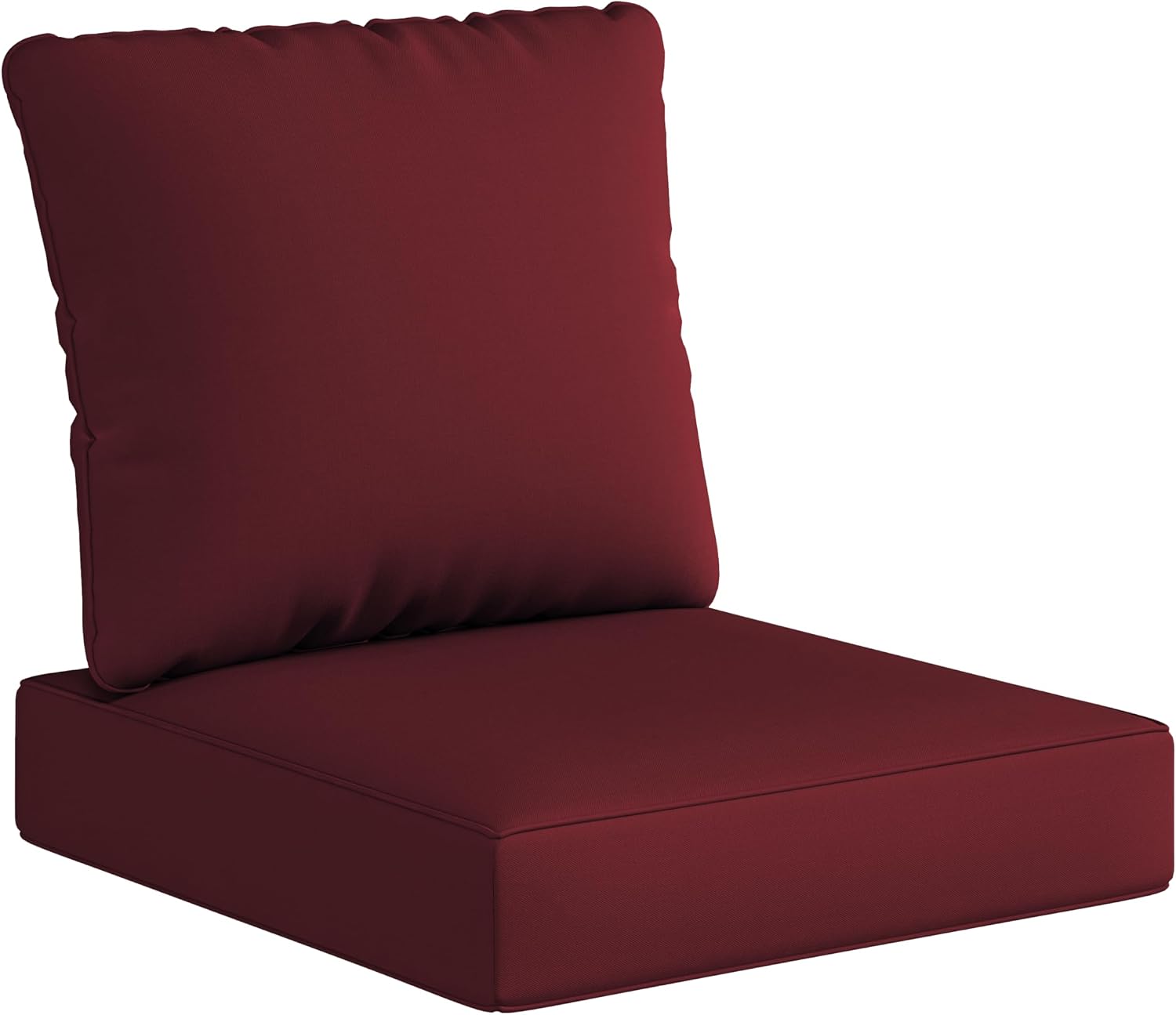24.5" Deep Seat Outdoor Cushion Set with Back Pillows, Patio Furniture Cushions, Sectional Sofa Bistro Chair Cushion - Red, Set of 6