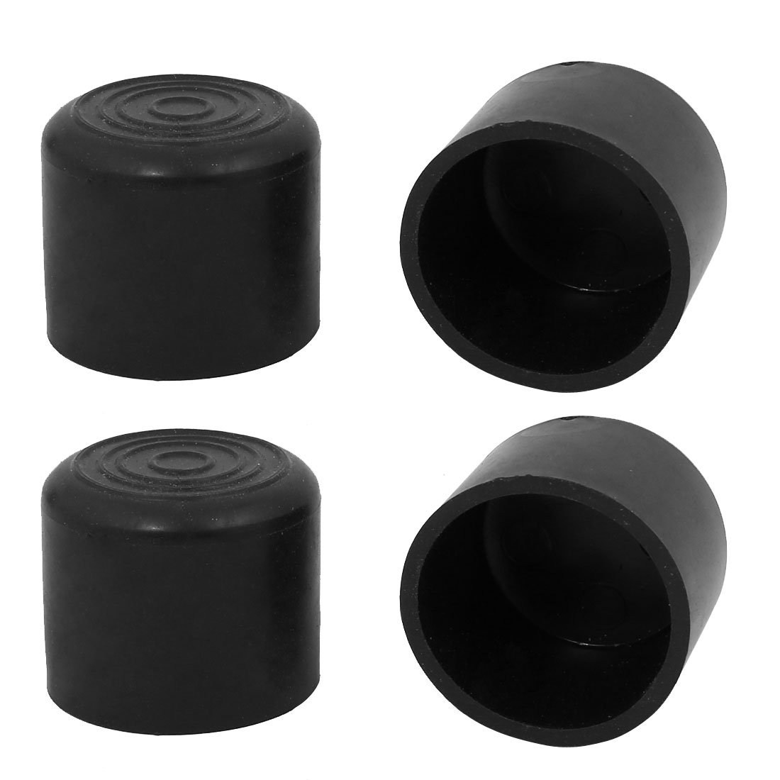 uxcell 4pcs 30mm Dia Black PVC Rubber Round Cabinet Leg Insert Cover Protector