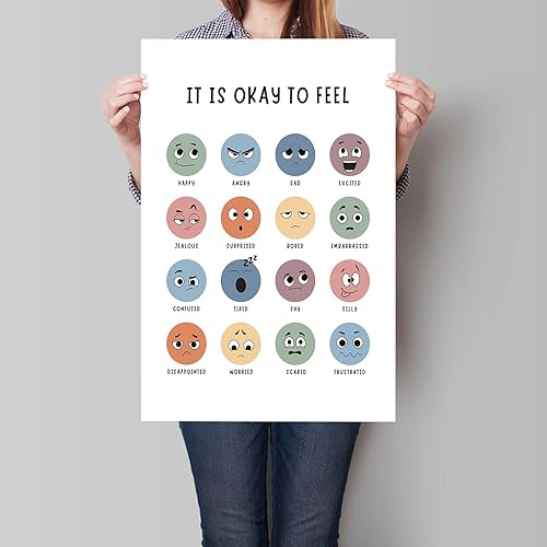 Miniatura 2 de Lienzo decorativo para pared, diseño bohemio de salud mental imprescindible para profesores, divertido póster de esquina social y emocional,