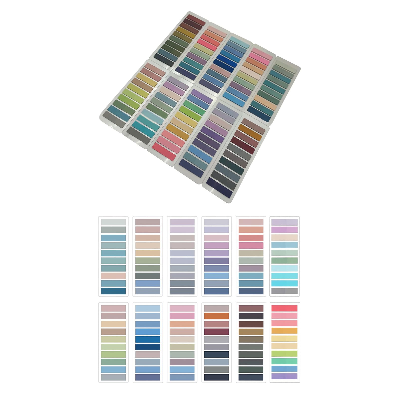 Pacco Da 2000 Linguette Adesive Colorate Per Segnalibri E Archiviazione – 10 Tinte Brillanti, Formato 4,4x1,1 Cm, Ideali Per Studio, Ufficio E Note Rapide