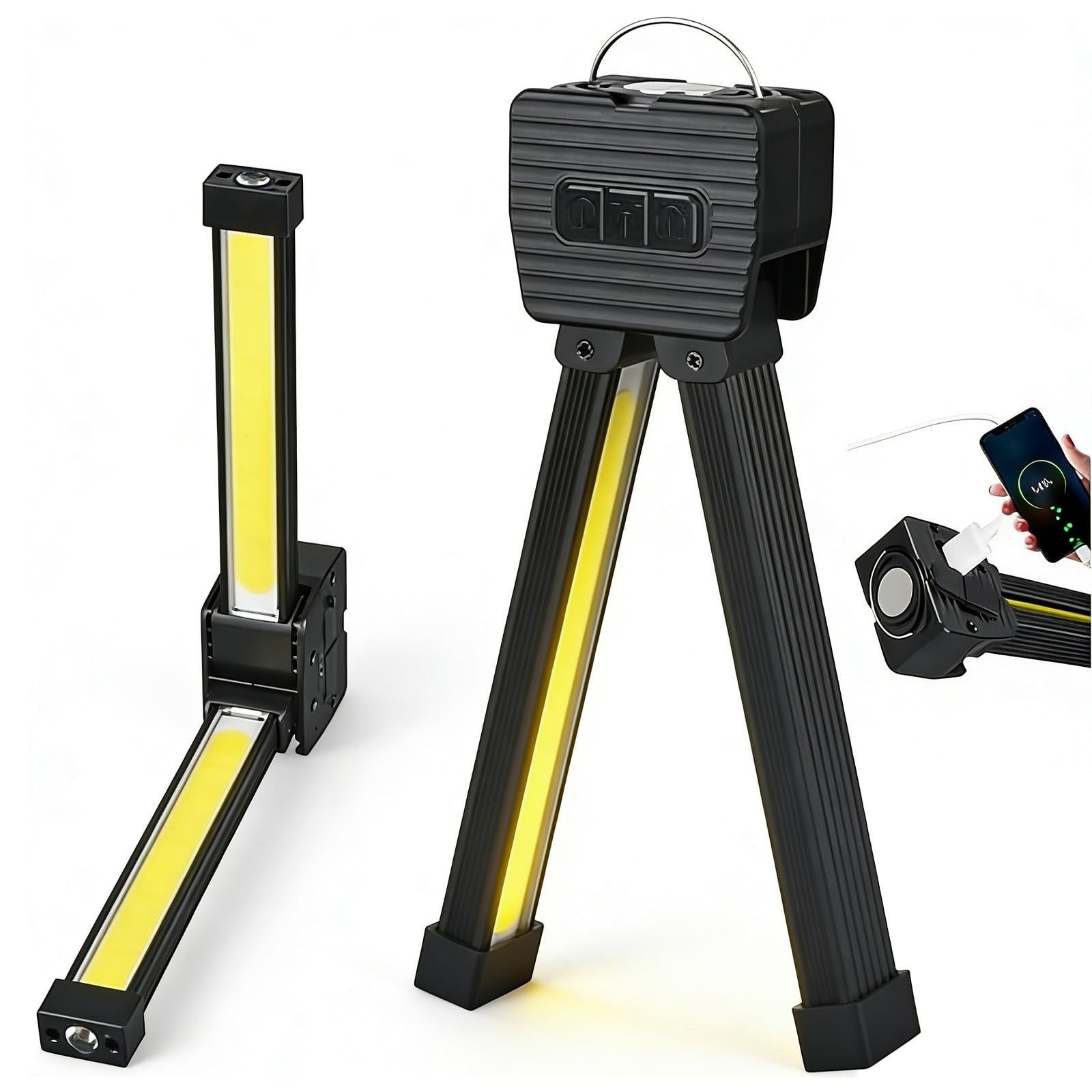 BigKing Gym Lamp per Posing, Lampada Magnetica da Palestra, Piegatura a 180 Gradi, Con Ricarica USB, 4 Modalità di Illuminazione, Impermeabile e Dimmer per Palestra, Campeggio, Luce