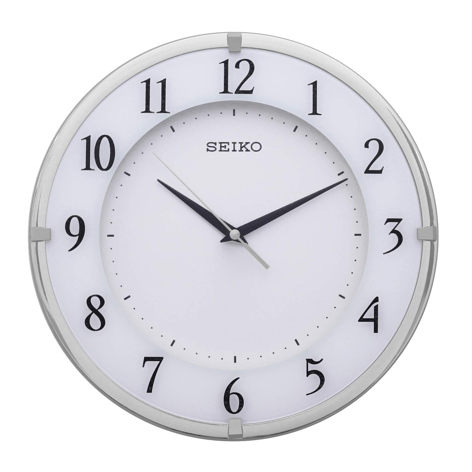 SEIKO Silver Plastic Wall Clock QXA658SN (30 X 30 cm) Amazon.in Home