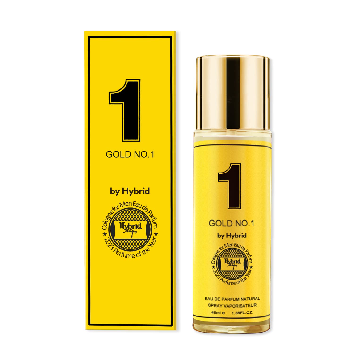 HYBRID Masculine and Woody Scents Cologne Gold No. 1 for Men Eau de Toilette