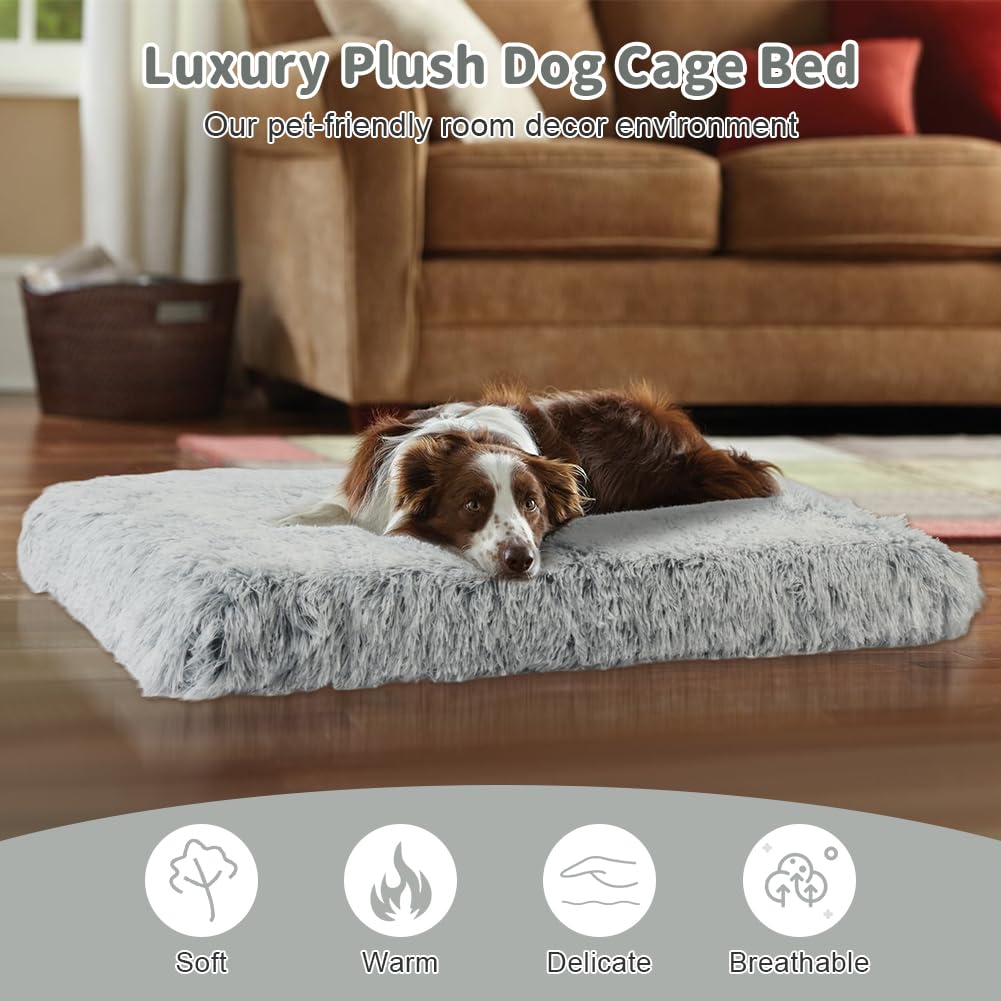 Aomig Cuscino per Cani Taglia Media/Grande, Cuccia Cane Interno, Tappetino per Animali di Peluche Morbida, Cuscino per Cani Multiuso con Peluche Lungo, Imbottitura Soffice, Lavabile