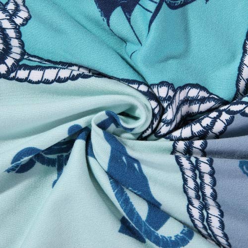 hyha Couch Cover, Sofa Covers, Floral Pattern, Stretch, Printed, 4 Pieces, Sofa Slipcovers, for 3 Separate Cushion Couch Sofa, Washable Furniture Protector for Dogs (Sofa, Nautical)