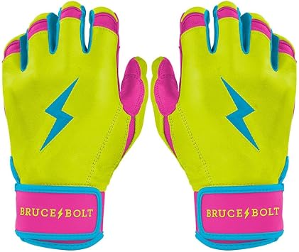 BRUCE BOLT Bear Series Short Cuff Batting Gloves - Bear Mayer Collection - Adult & Youth Sizes