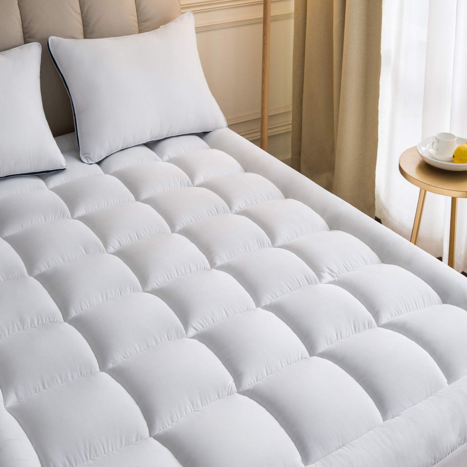 Niagara Mattress Topper Twin XL Extra Long Quilted Back Pain Relief Plush Down Alternative Pillow Top Fitted Skirt