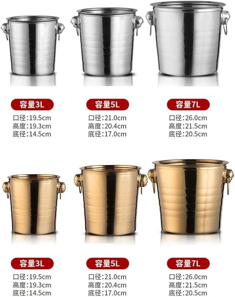 ステンレス製 二重構造 真空断熱 結露しにくい ボトルクーラー ワイン用 (5L,A) [並行輸入品]