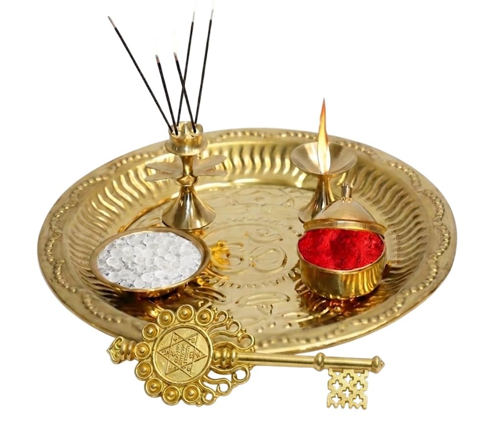 Thali de Pooja en laiton robuste pour remplacer les plateaux ternes