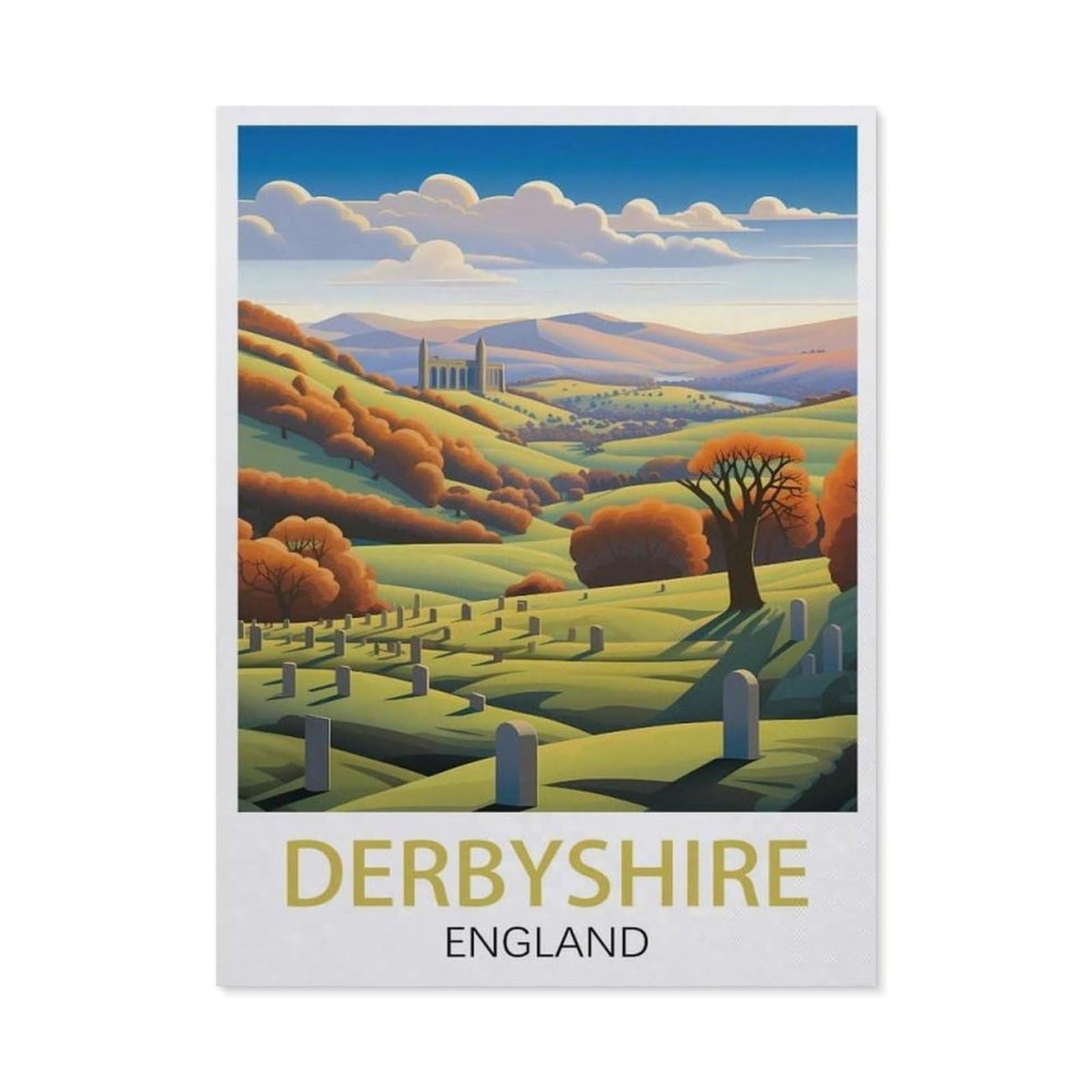Funny Bathroom Wall Decor Signs，Derbyshire England(30x40cm）