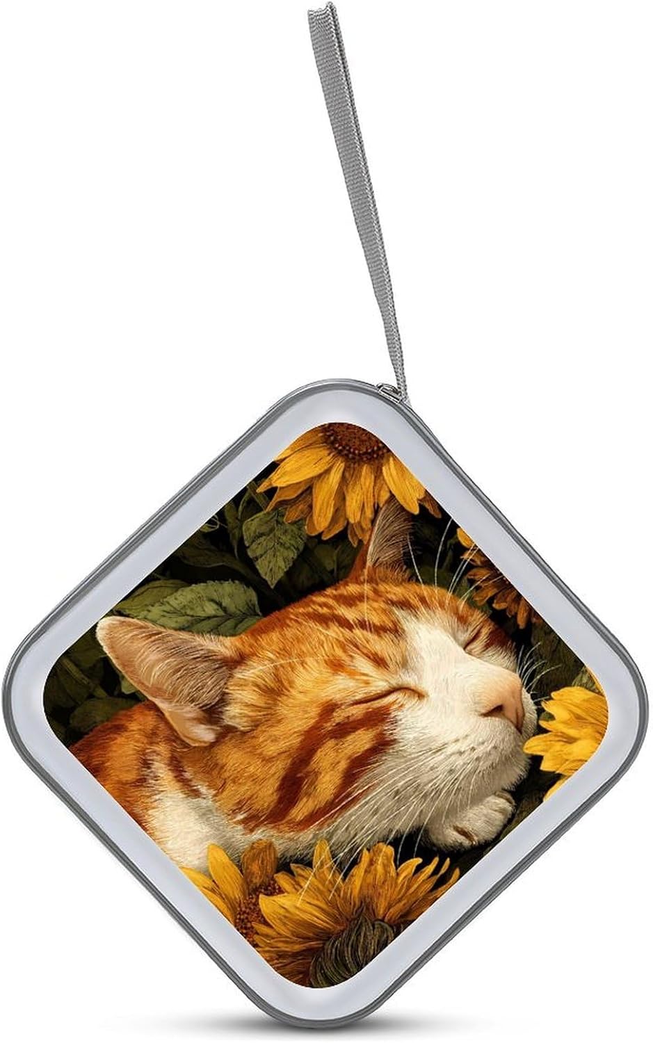Cat Nap in Sunflower CD Case Wallet Portable DVD Holder Organizer Box image 3