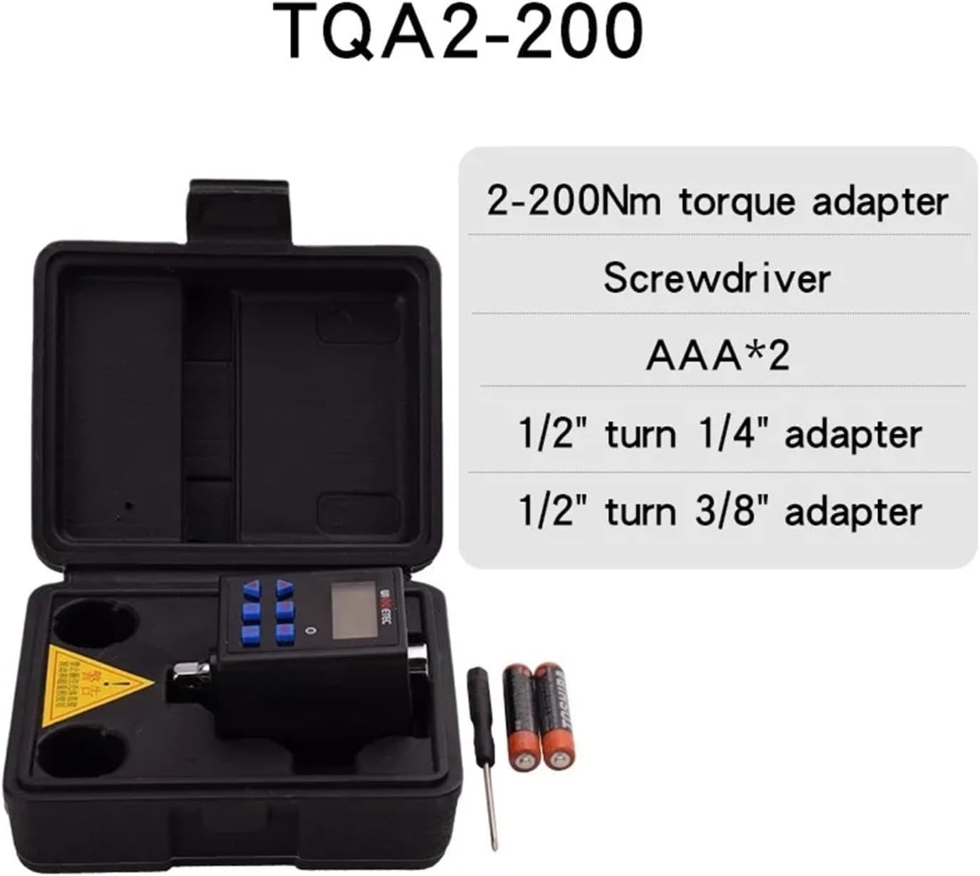 Electronic Digital Display Torque Adapter 0.3-340NM Torque Meter Connector Wrench Torque Measurement Auto Repair Tool(TQA2-200)