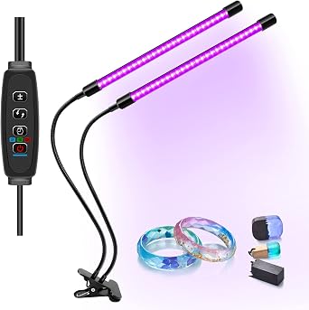 LED Black Light, 3/9/12H Timer, 10 Dimmable Levels UV Light, Dual Head 54 LED Blacklight, 395-405nm UV Lamp for Glow in the Dark, Stage Lighting, Body Paint, Cure 3D Printer Resin