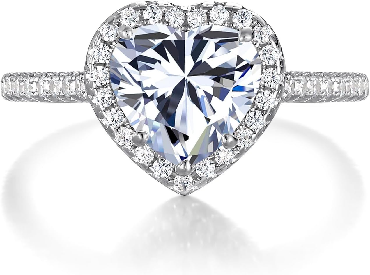 WES Moissanite Engagement Rings Set - D Color VVS1 925 Sterling Silver Stackable Moissanite Bridal Ring Sets Vintage Wedding Promise Ring for Women, Size 6-8