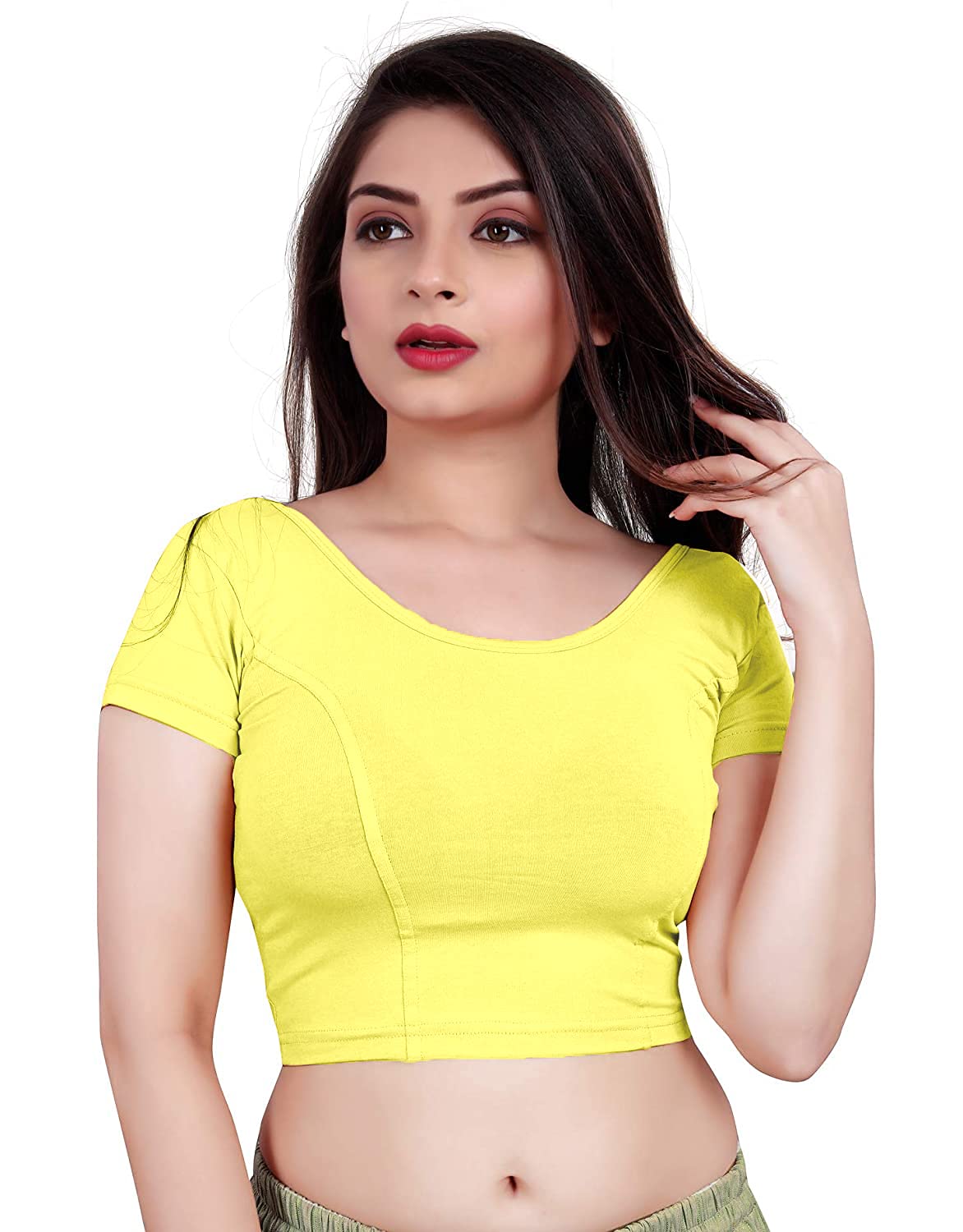 Readymade Stretchable Cotton Blouse Designer-image-46