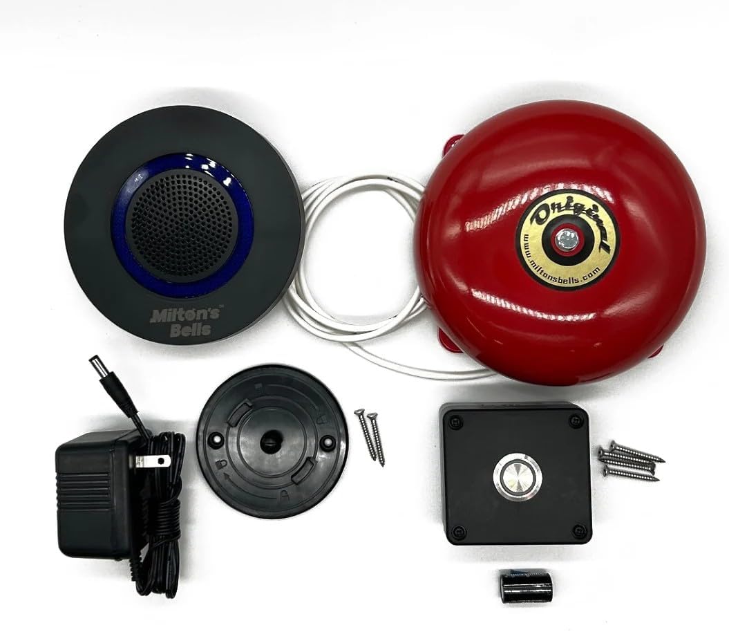 Milton’s Bells Wireless Warehouse Doorbell Kit – Loud 95dB Entry Alert System for Industrial, Garage & Shop Use | Long-Range, Easy Install