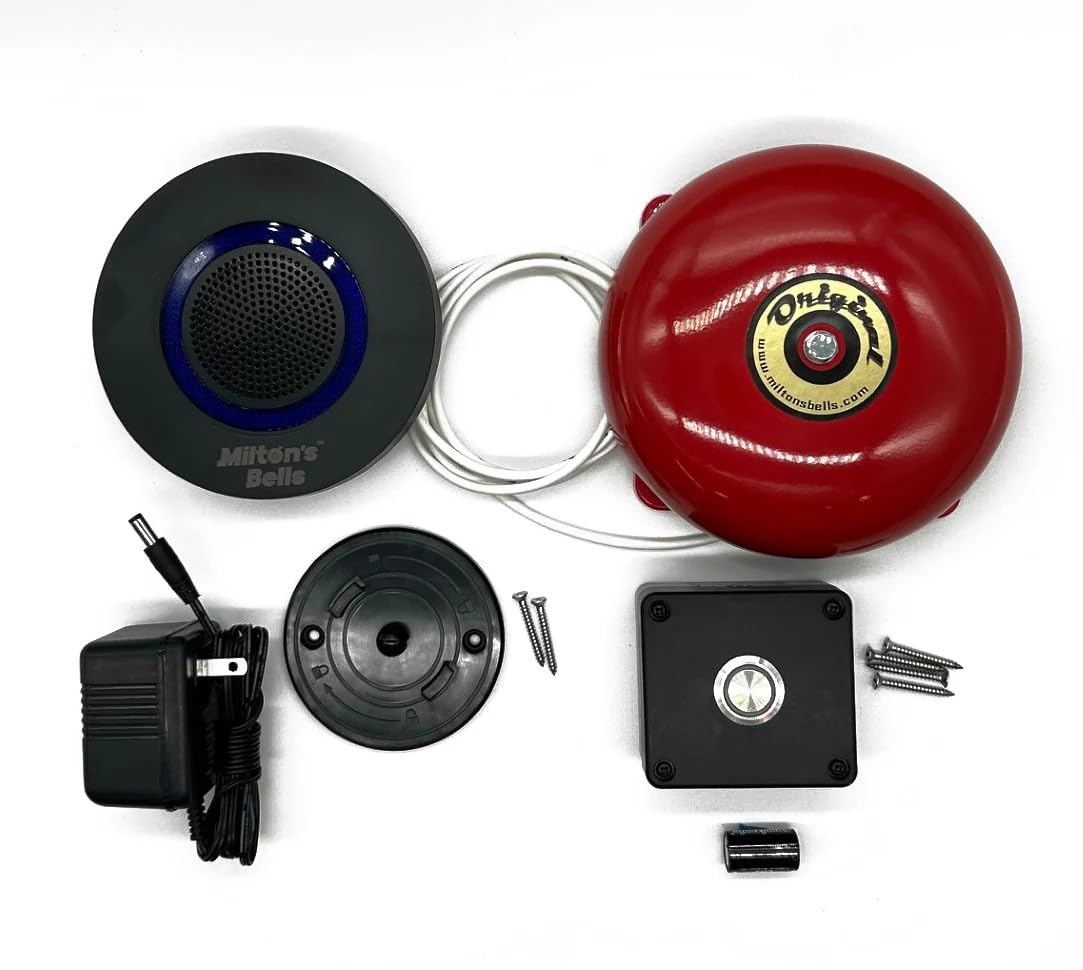 Milton’s Bells Wireless Warehouse Doorbell Kit – Loud 95dB Entry Alert System for Industrial, Garage & Shop Use | Long-Range, Easy Install