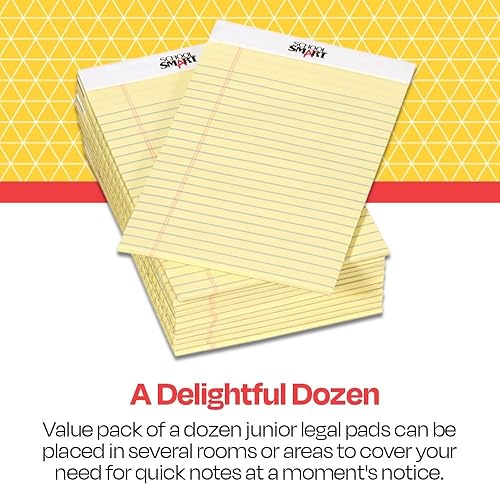 Miniatura 4 de School Smart Bloc de notas jurídicas junior, 5 x 8 pulgadas, 50 hojas cada una, canario, paquete de 12