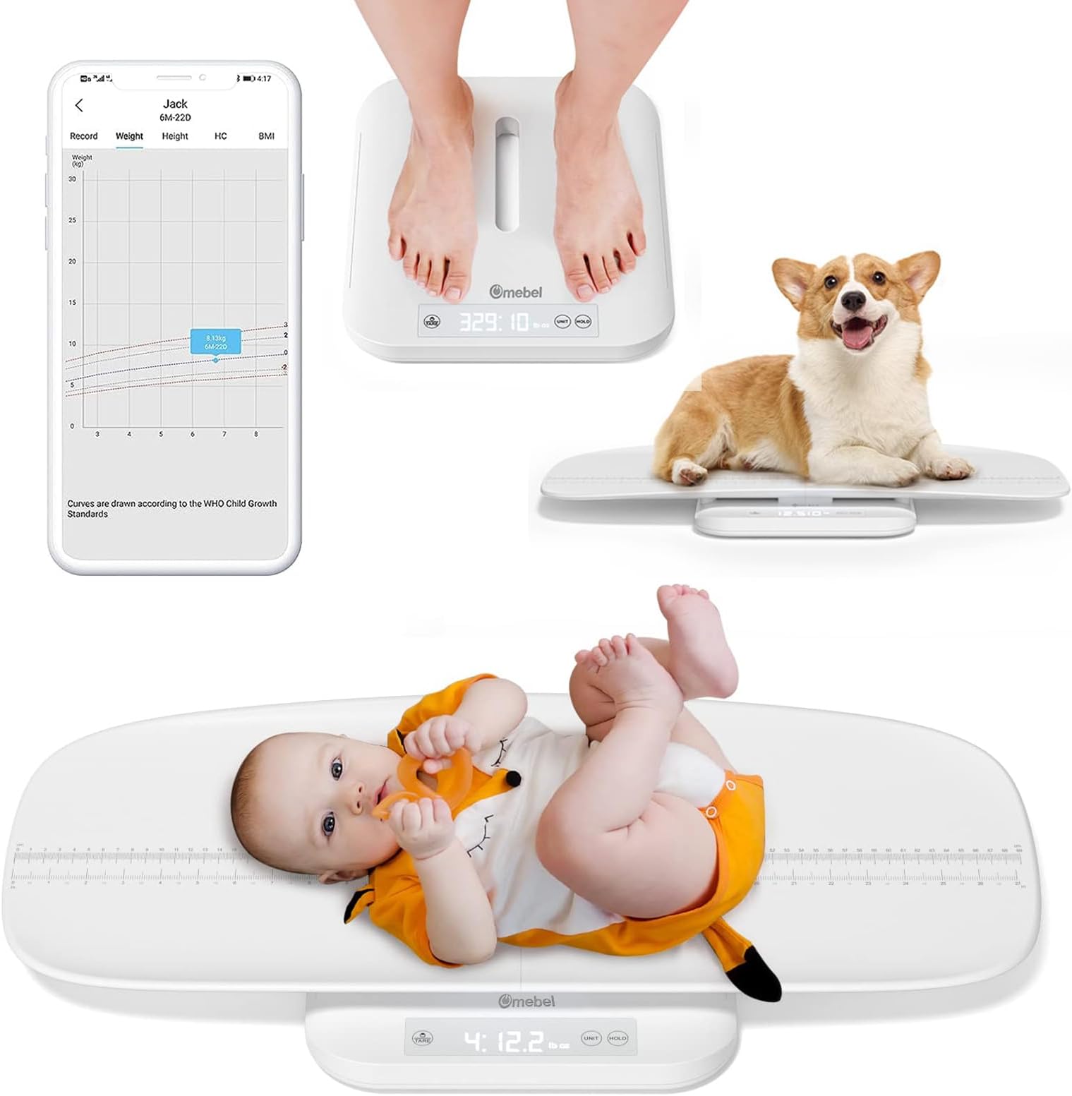 Omebel Baby Scale, Multifunctional Baby Weight Scale, Pet Scale for